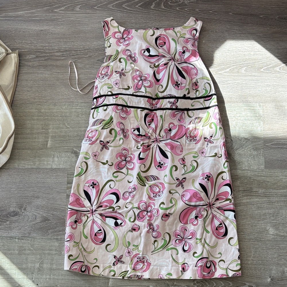 Tibi Pink and Green Floral Mini Dress